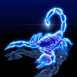 Scorpion cristal bleu n�on