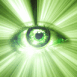 Oeil envoutant aux rayons de lumi�re verte