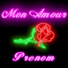 N�on rose rouge "Mon amour"