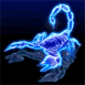 Scorpion cristal n�on bleu