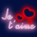 N�on "Je t'aime" avec coeur