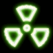 Symbole radioactif n�on vert
